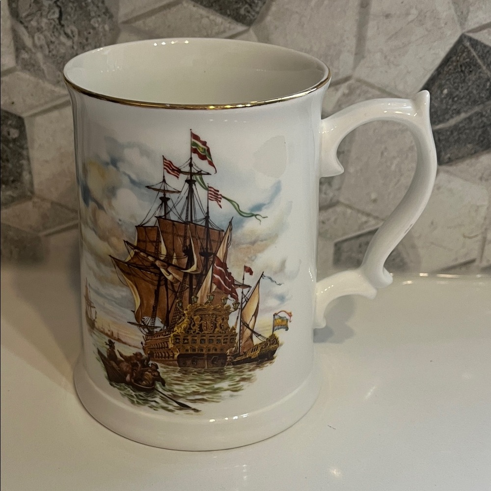 Nautical Themed White Royal Grafton Fine Bone China Mug